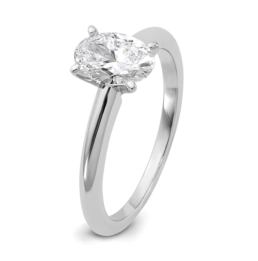 14k Two-Tone Gold 2ct Cert Lab Grown Diamond VS+ F+ Oval 8X Complete Solitaire Ring Size 5 – Elegant Jewelry Gift for Birthday, Anniversary, Engagement, Wedding