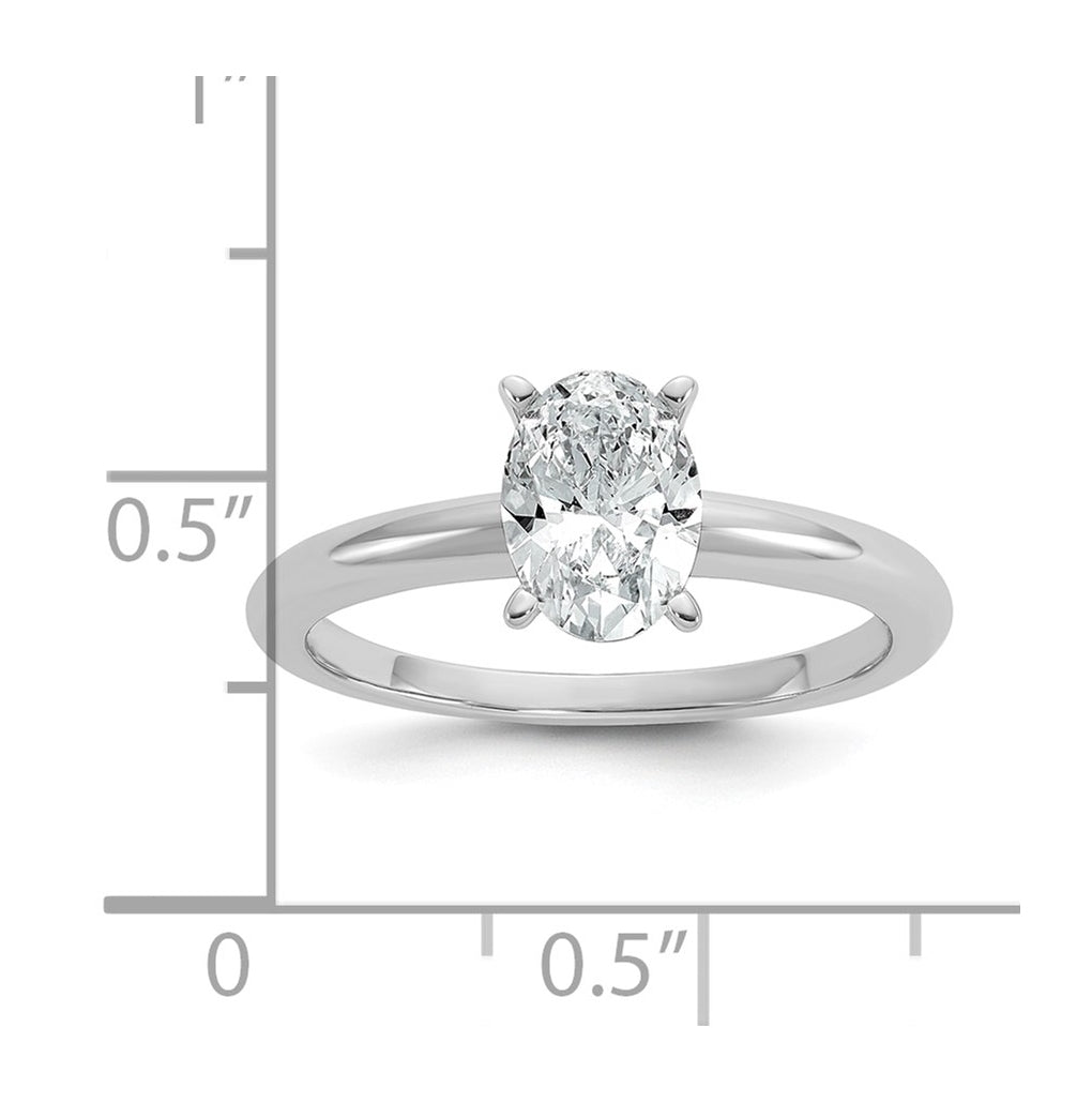 14k Two-Tone Gold 2ct Cert Lab Grown Diamond VS+ F+ Oval 8X Complete Solitaire Ring Size 5 – Elegant Jewelry Gift for Birthday, Anniversary, Engagement, Wedding