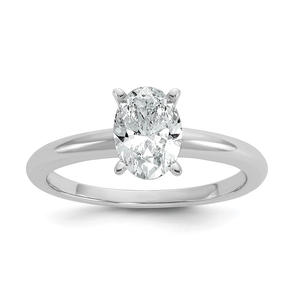 14k Two-Tone Gold 2ct Cert Lab Grown Diamond VS+ F+ Oval 8X Complete Solitaire Ring Size 5 – Elegant Jewelry Gift for Birthday, Anniversary, Engagement, Wedding