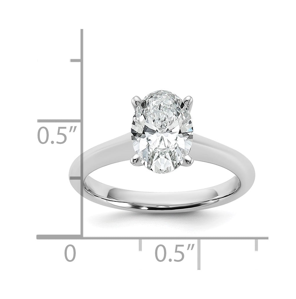 14k Two-Tone Gold 2ct Cert Lab Grown Diamond VS+ F+ Oval 8X Complete Solitaire Ring Size 5 – Elegant Jewelry Gift for Birthday, Anniversary, Engagement, Wedding