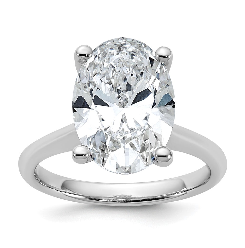 14k Two-Tone Gold 2ct Cert Lab Grown Diamond VS+ F+ Oval 8X Complete Solitaire Ring Size 5 – Elegant Jewelry Gift for Birthday, Anniversary, Engagement, Wedding