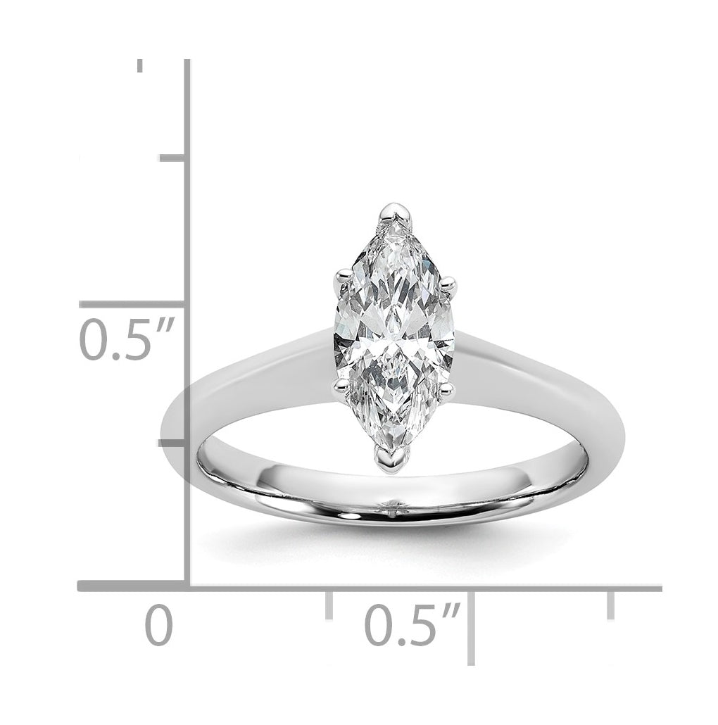 14k Two-Tone Gold 2ct Cert Lab Grown Diamond VS+ F+ Marquise 8X Complete Solitaire Ring Size 5 – Elegant Jewelry Gift for Birthday, Anniversary, Engagement, Wedding