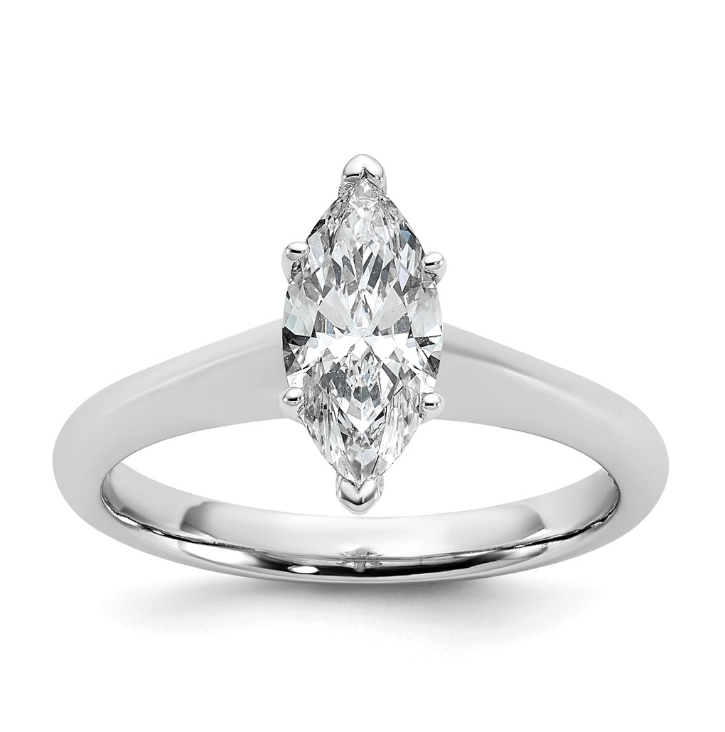 14k Two-Tone Gold 2ct Cert Lab Grown Diamond VS+ F+ Marquise 8X Complete Solitaire Ring Size 5 – Elegant Jewelry Gift for Birthday, Anniversary, Engagement, Wedding
