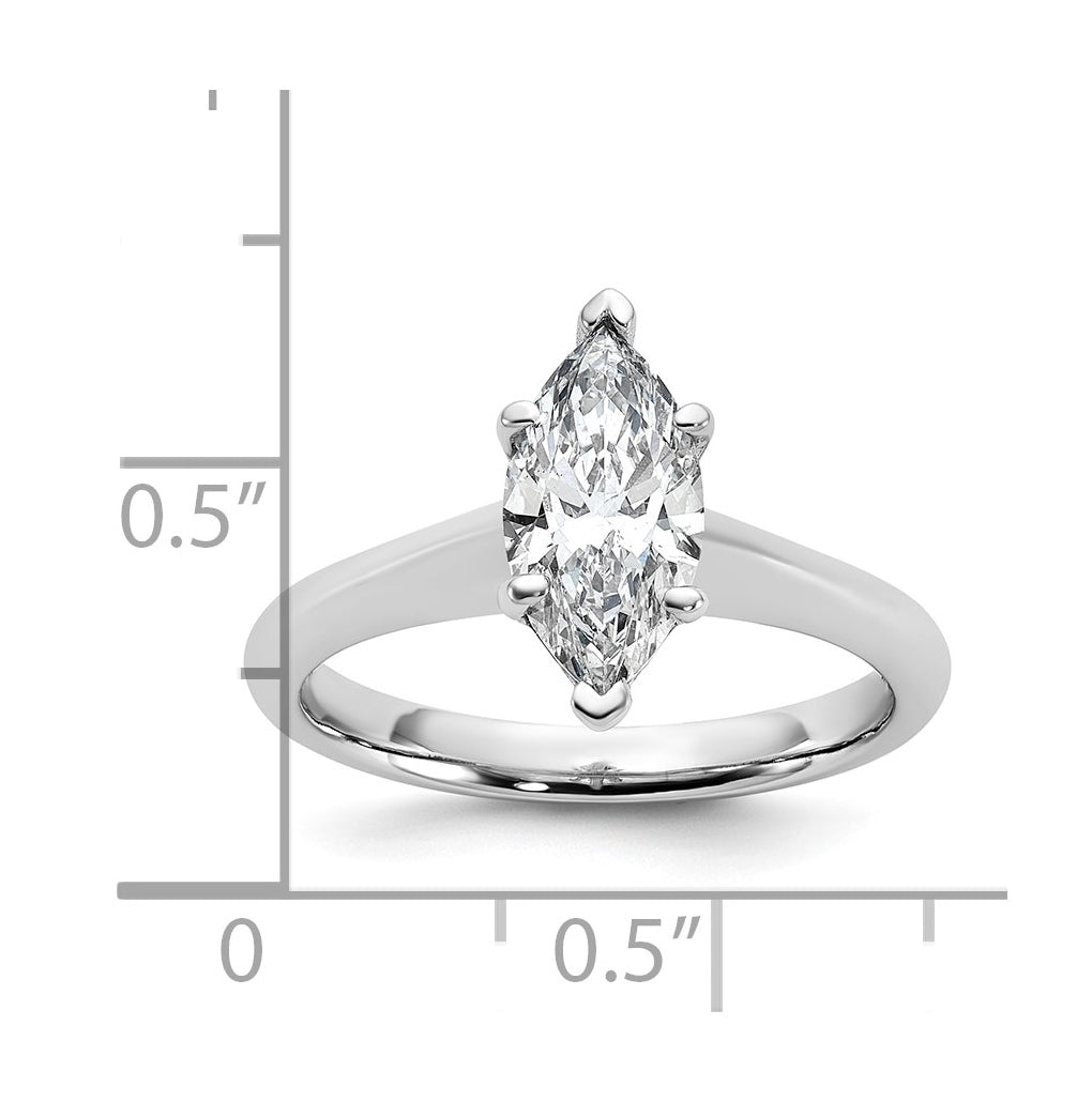 14k Two-Tone Gold 2ct Cert Lab Grown Diamond VS+ F+ Marquise 8X Complete Solitaire Ring Size 5 – Elegant Jewelry Gift for Birthday, Anniversary, Engagement, Wedding