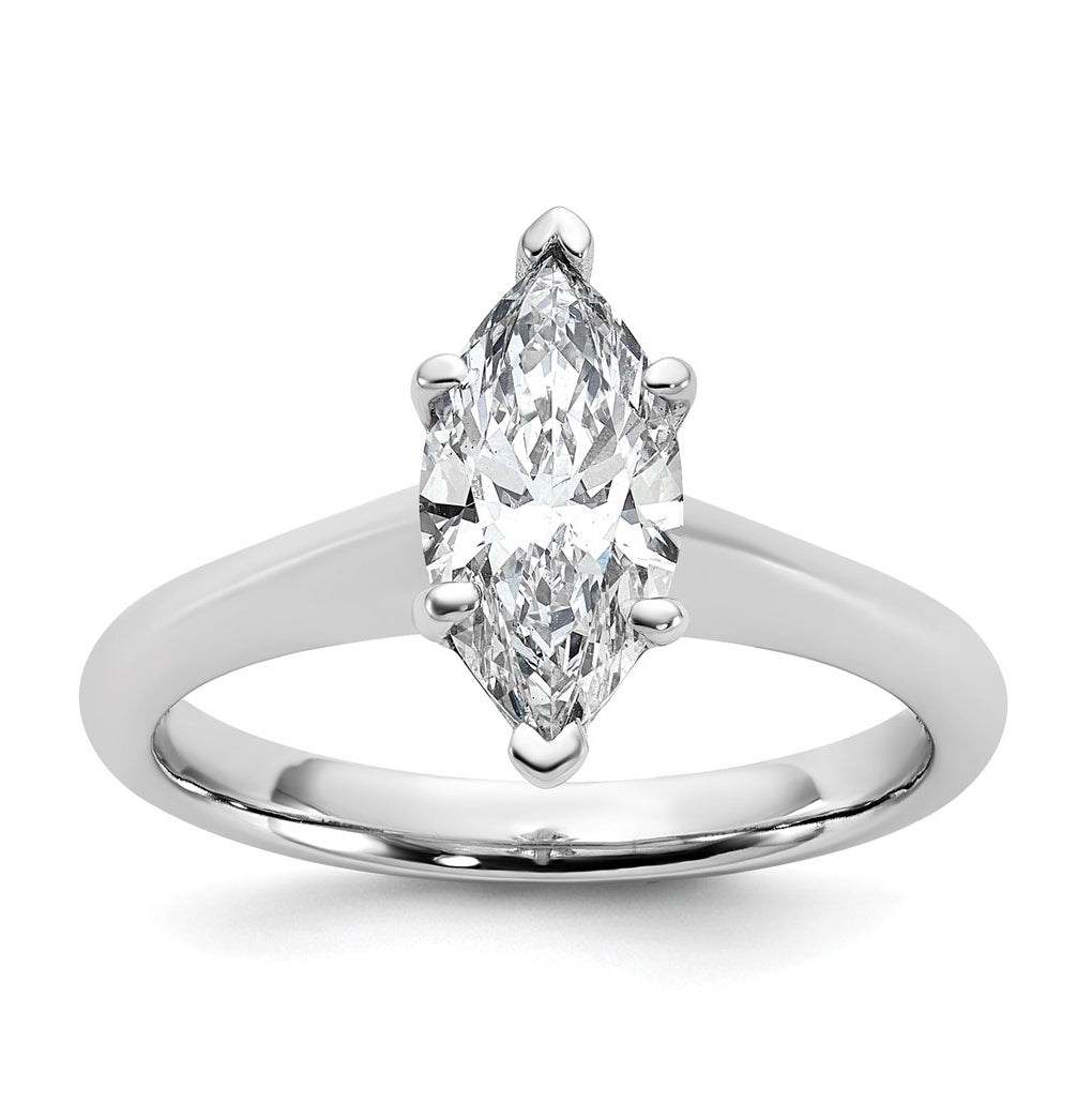 14k Two-Tone Gold 2ct Cert Lab Grown Diamond VS+ F+ Marquise 8X Complete Solitaire Ring Size 5 – Elegant Jewelry Gift for Birthday, Anniversary, Engagement, Wedding
