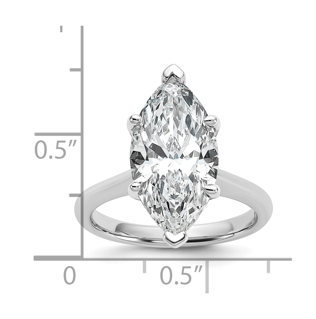 14k Two-Tone Gold 2ct Cert Lab Grown Diamond VS+ F+ Marquise 8X Complete Solitaire Ring Size 5 – Elegant Jewelry Gift for Birthday, Anniversary, Engagement, Wedding