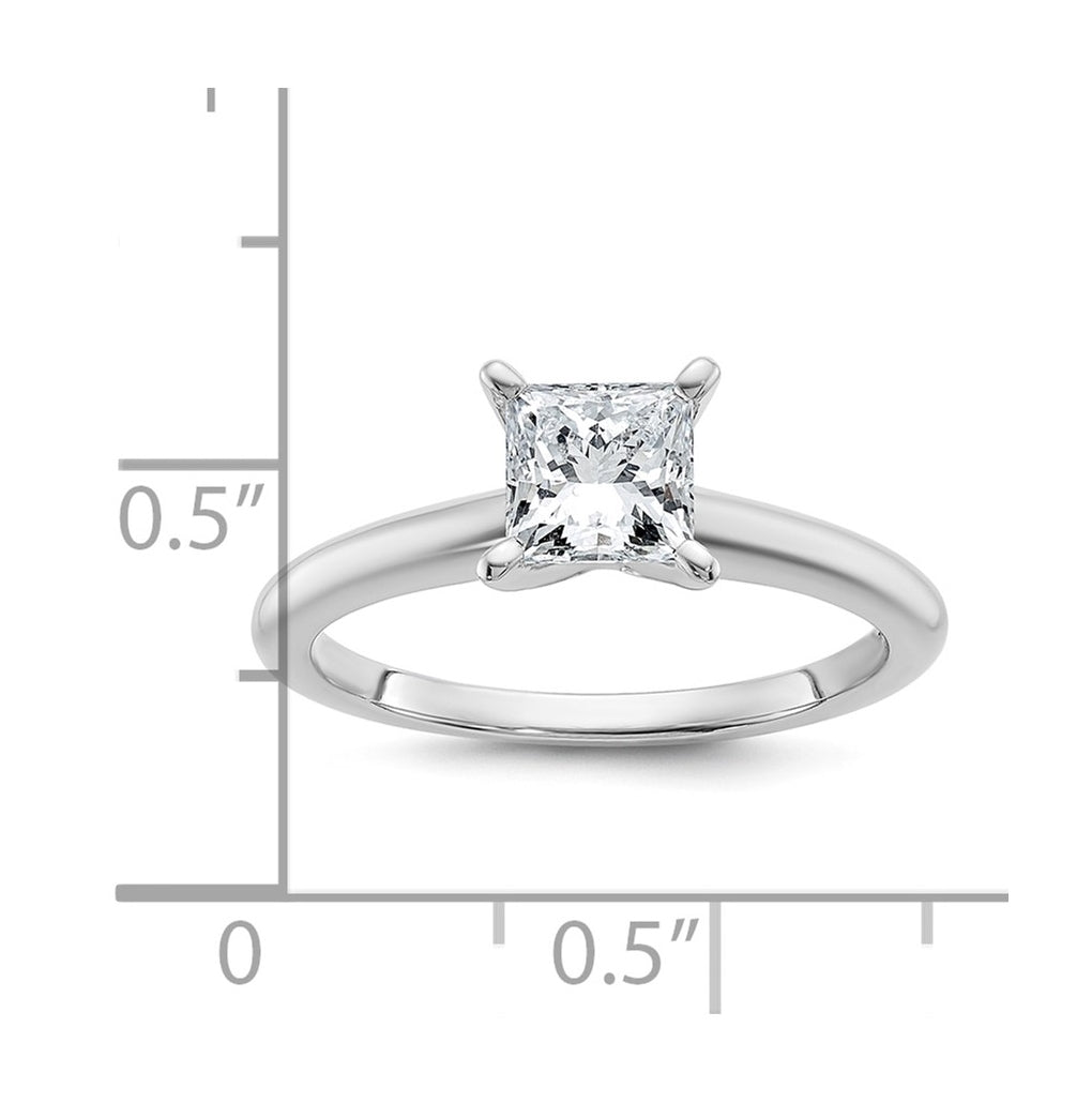 14k Two-Tone Gold 2ct Cert Lab Grown Diamond VS+ F+ Princess 8X Complete Solitaire Ring Size 5 – Elegant Jewelry Gift for Birthday, Anniversary, Engagement, Wedding