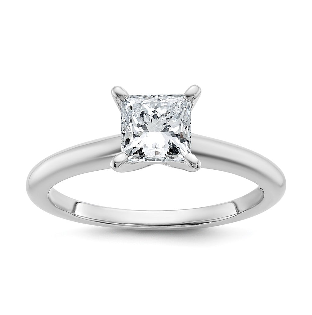 14k Two-Tone Gold 2ct Cert Lab Grown Diamond VS+ F+ Princess 8X Complete Solitaire Ring Size 5 – Elegant Jewelry Gift for Birthday, Anniversary, Engagement, Wedding
