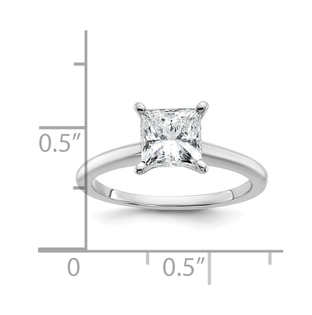 14k Two-Tone Gold 2ct Cert Lab Grown Diamond VS+ F+ Princess 8X Complete Solitaire Ring Size 5 – Elegant Jewelry Gift for Birthday, Anniversary, Engagement, Wedding