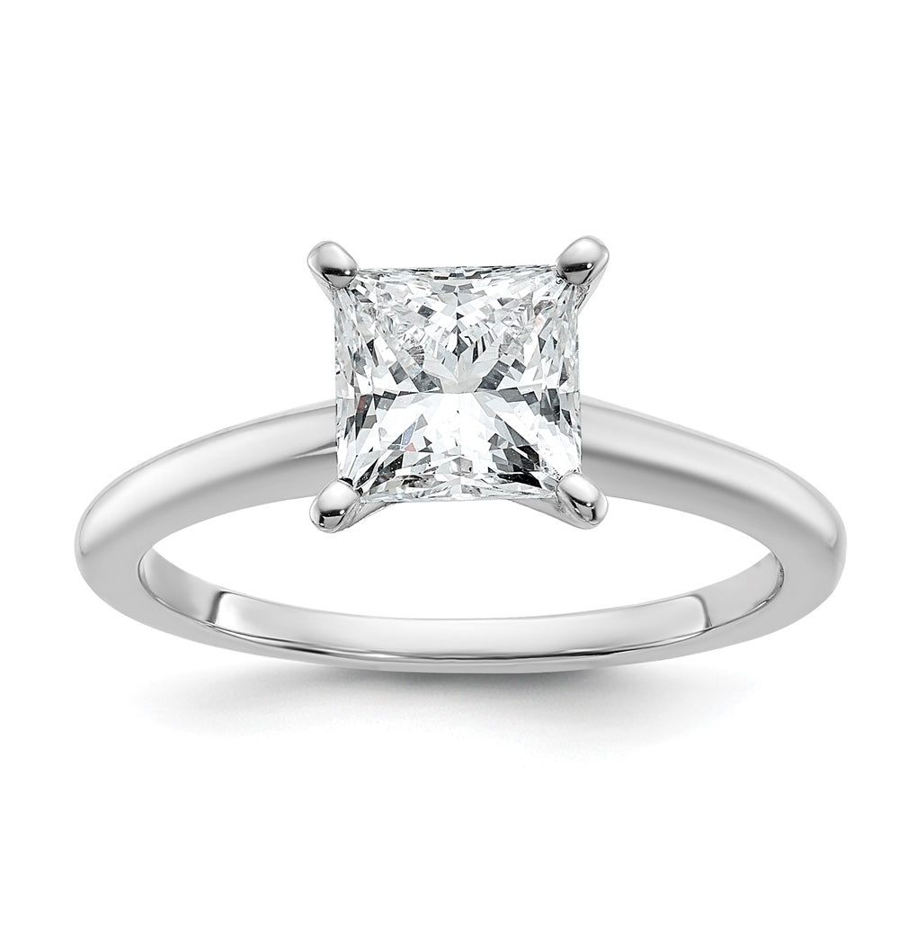 14k Two-Tone Gold 2ct Cert Lab Grown Diamond VS+ F+ Princess 8X Complete Solitaire Ring Size 5 – Elegant Jewelry Gift for Birthday, Anniversary, Engagement, Wedding