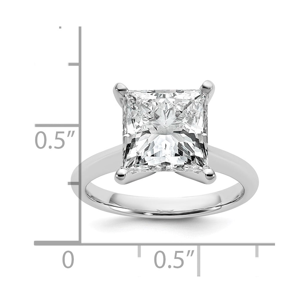 14k Two-Tone Gold 2ct Cert Lab Grown Diamond VS+ F+ Princess 8X Complete Solitaire Ring Size 5 – Elegant Jewelry Gift for Birthday, Anniversary, Engagement, Wedding