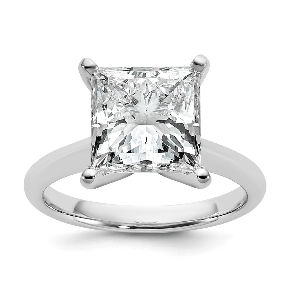 14k Two-Tone Gold 2ct Cert Lab Grown Diamond VS+ F+ Princess 8X Complete Solitaire Ring Size 5 – Elegant Jewelry Gift for Birthday, Anniversary, Engagement, Wedding