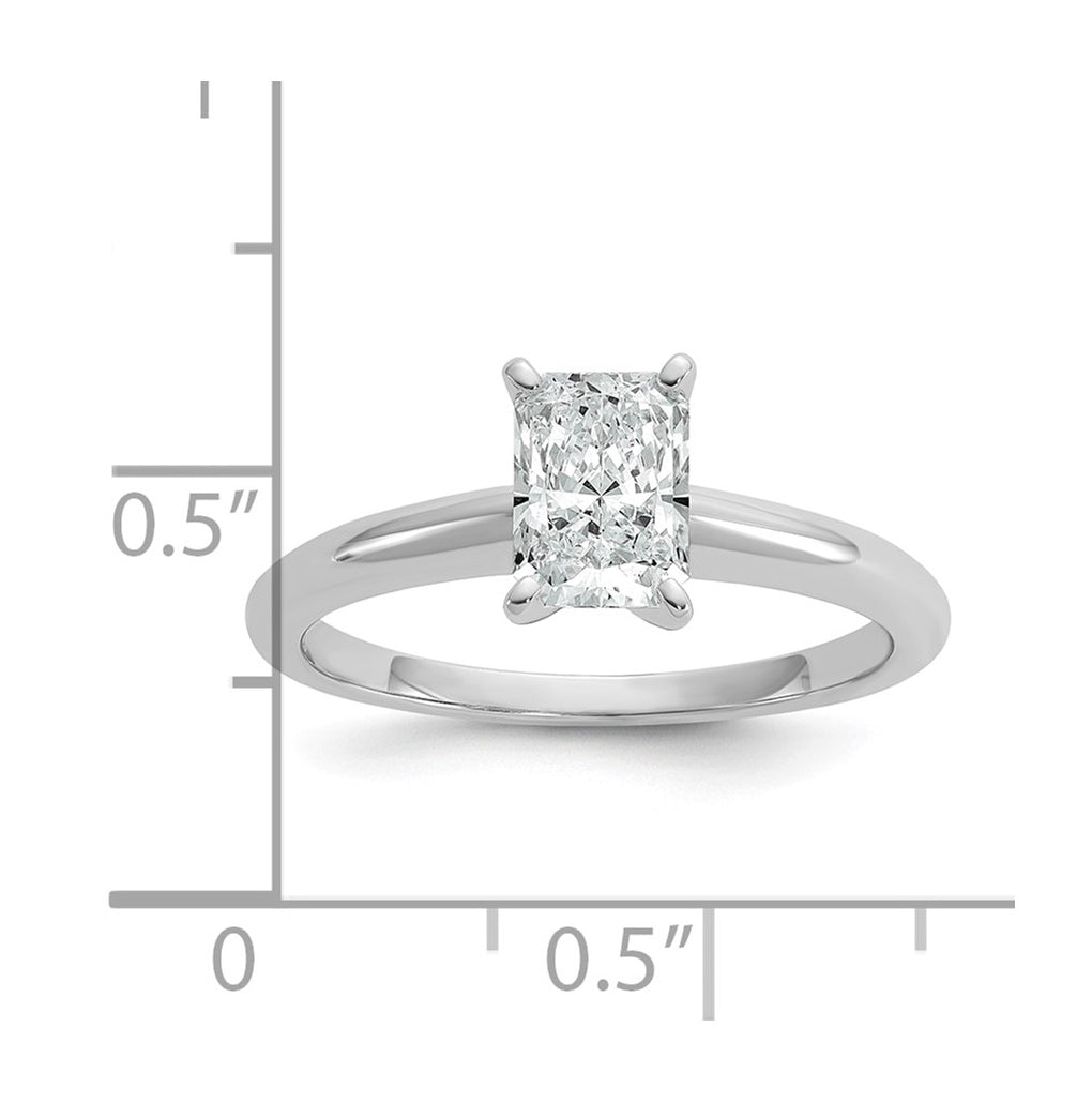 14k Two-Tone Gold 2ct Cert Lab Grown Diamond VS+ F+ Radiant 8X Complete Solitaire Ring Size 5 – Elegant Jewelry Gift for Birthday, Anniversary, Engagement, Wedding