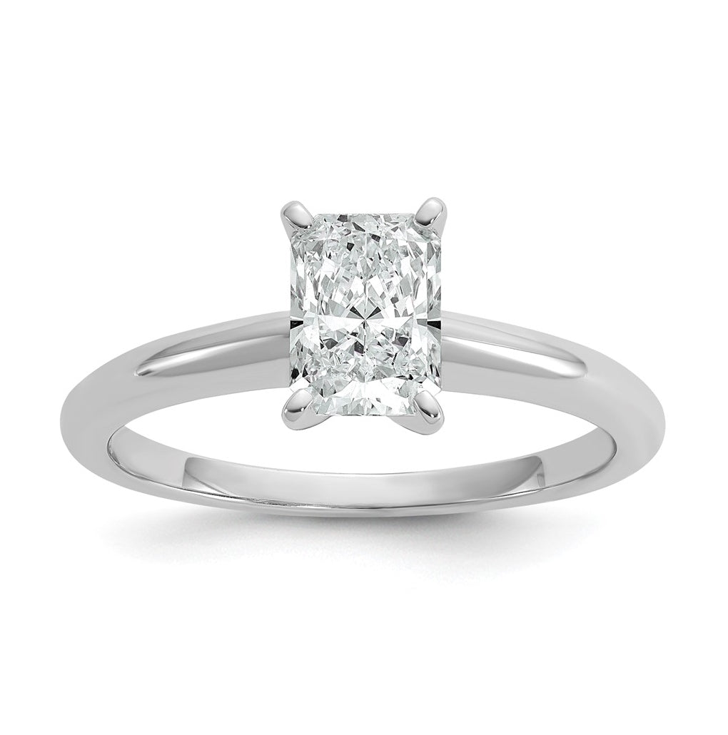 14k Two-Tone Gold 2ct Cert Lab Grown Diamond VS+ F+ Radiant 8X Complete Solitaire Ring Size 5 – Elegant Jewelry Gift for Birthday, Anniversary, Engagement, Wedding