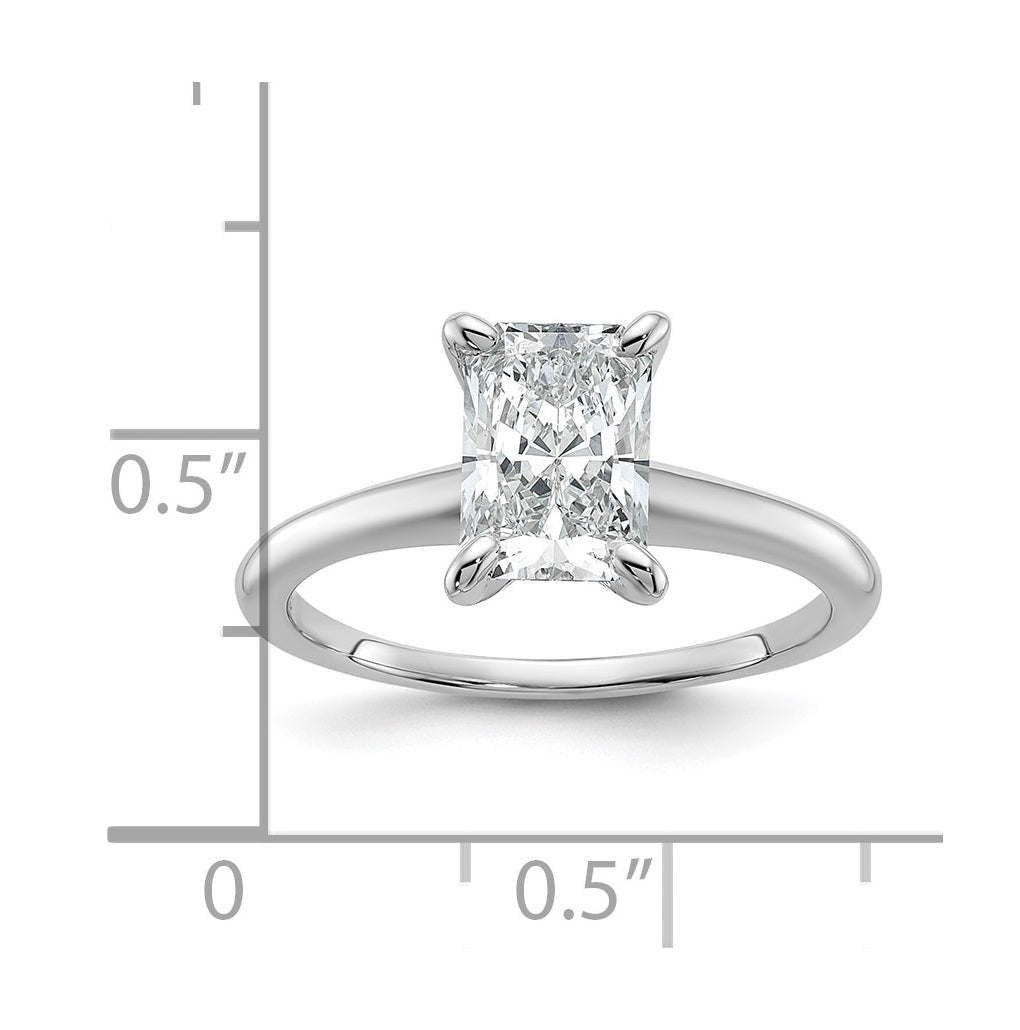 14k Two-Tone Gold 2ct Cert Lab Grown Diamond VS+ F+ Radiant 8X Complete Solitaire Ring Size 5 – Elegant Jewelry Gift for Birthday, Anniversary, Engagement, Wedding