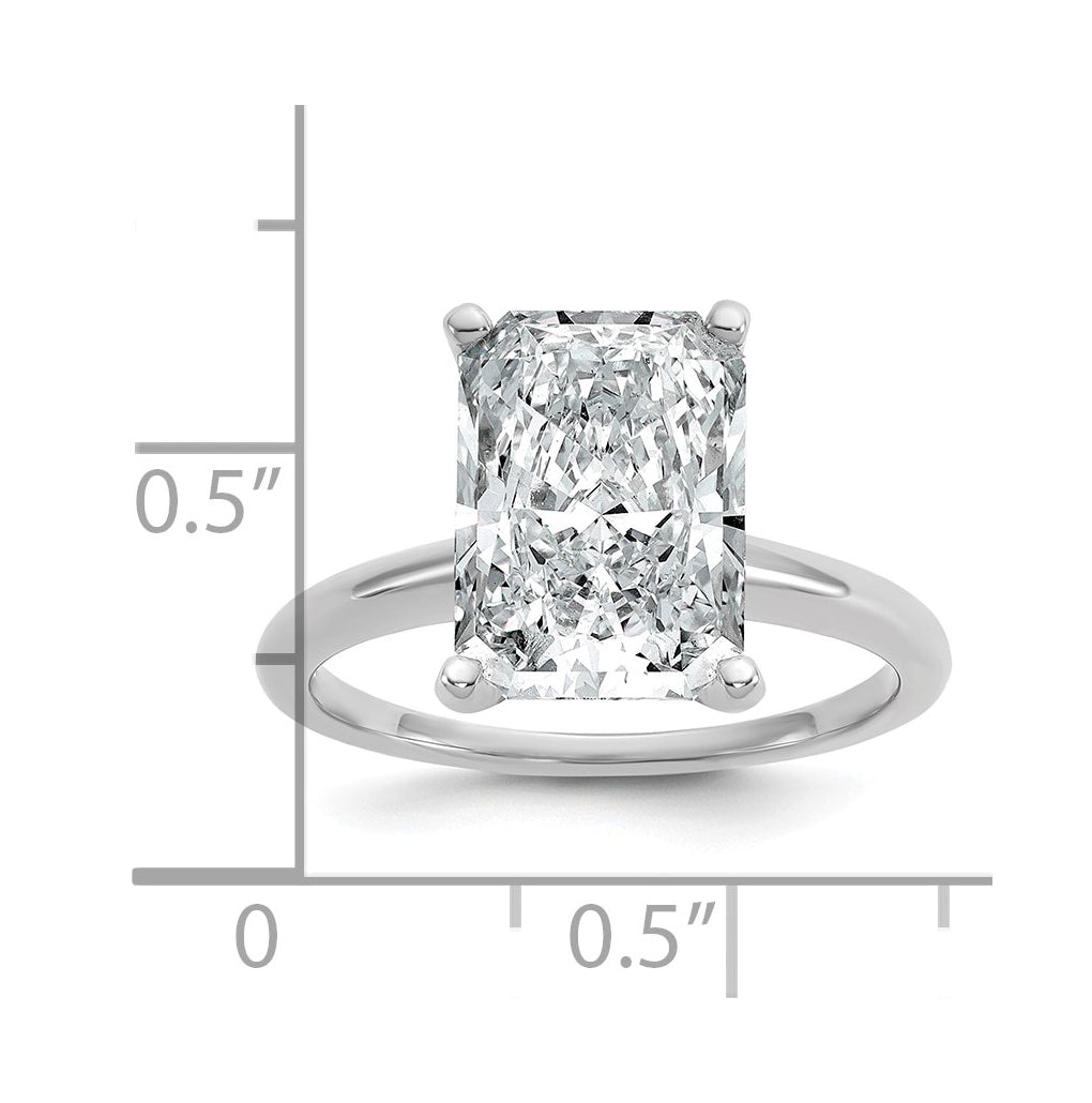 14k Two-Tone Gold 2ct Cert Lab Grown Diamond VS+ F+ Radiant 8X Complete Solitaire Ring Size 5 – Elegant Jewelry Gift for Birthday, Anniversary, Engagement, Wedding