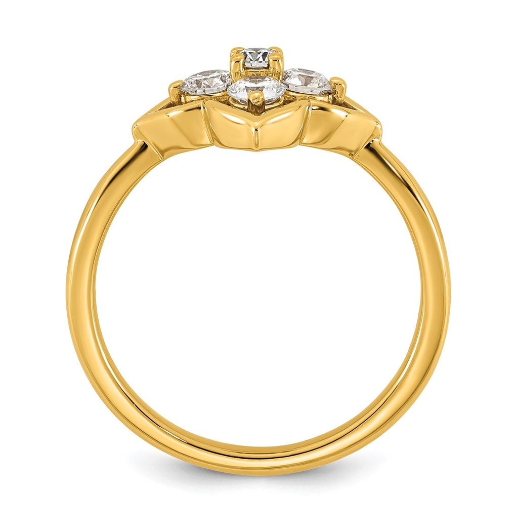 10k Yellow Gold 1/2ct. Lab Grown Diamond VS+ F+ Complete Fashion Ring – Elegant Jewelry Gift for Birthday, Anniversary, Engagement, Wedding