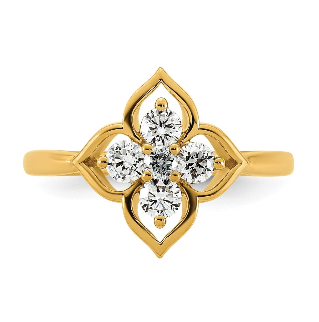 10k Yellow Gold 1/2ct. Lab Grown Diamond VS+ F+ Complete Fashion Ring – Elegant Jewelry Gift for Birthday, Anniversary, Engagement, Wedding
