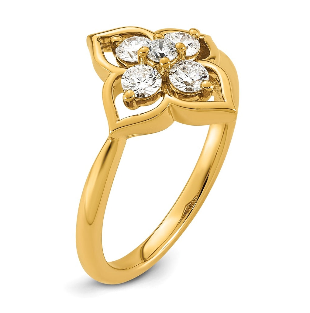 10k Yellow Gold 1/2ct. Lab Grown Diamond VS+ F+ Complete Fashion Ring – Elegant Jewelry Gift for Birthday, Anniversary, Engagement, Wedding