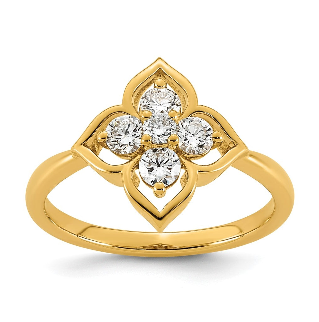 10k Yellow Gold 1/2ct. Lab Grown Diamond VS+ F+ Complete Fashion Ring – Elegant Jewelry Gift for Birthday, Anniversary, Engagement, Wedding