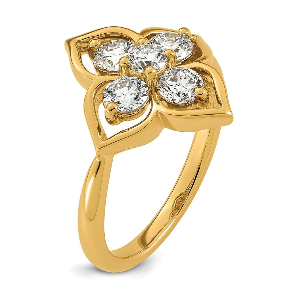 10k Yellow Gold 1/2ct. Lab Grown Diamond VS+ F+ Complete Fashion Ring – Elegant Jewelry Gift for Birthday, Anniversary, Engagement, Wedding