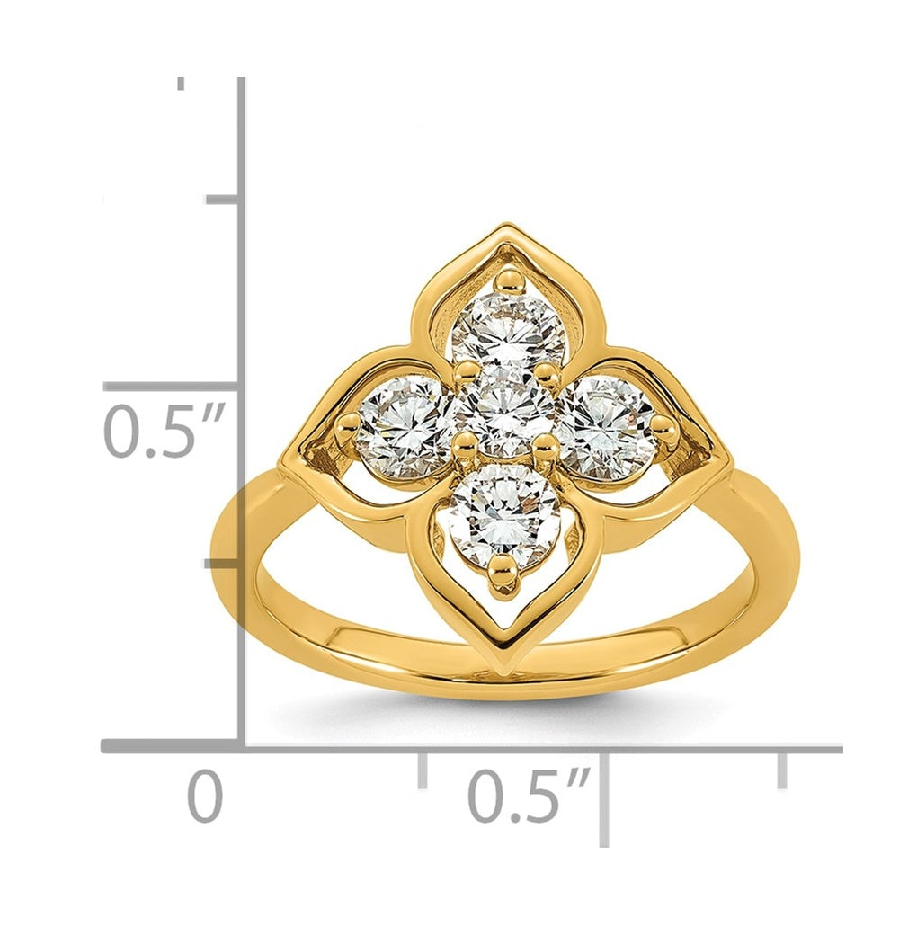 10k Yellow Gold 1/2ct. Lab Grown Diamond VS+ F+ Complete Fashion Ring – Elegant Jewelry Gift for Birthday, Anniversary, Engagement, Wedding