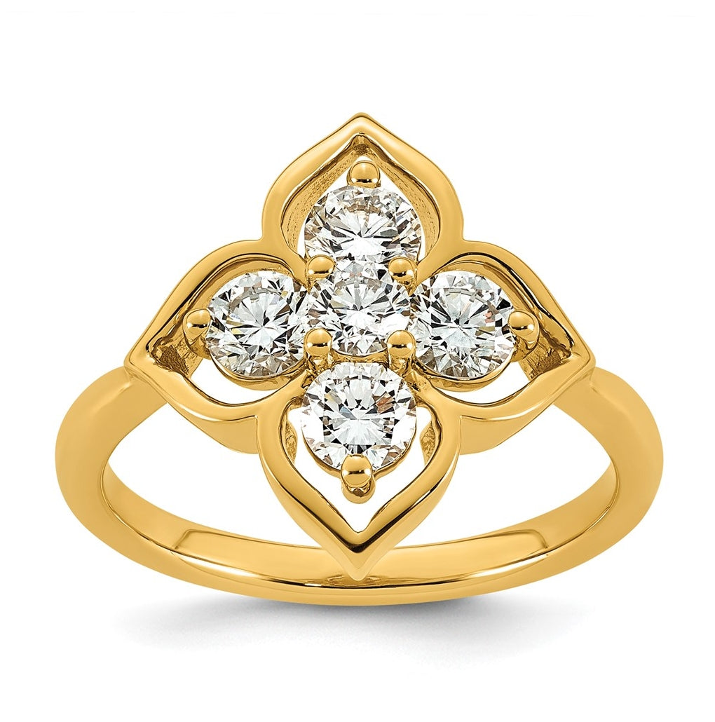 10k Yellow Gold 1/2ct. Lab Grown Diamond VS+ F+ Complete Fashion Ring – Elegant Jewelry Gift for Birthday, Anniversary, Engagement, Wedding