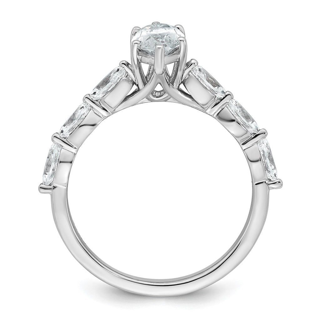 14K White Gold 1ct Marquise Lab Grown Diamond VS+ F+ Complete Engagement Ring – Elegant Jewelry Gift for Birthday, Anniversary, Engagement, Wedding