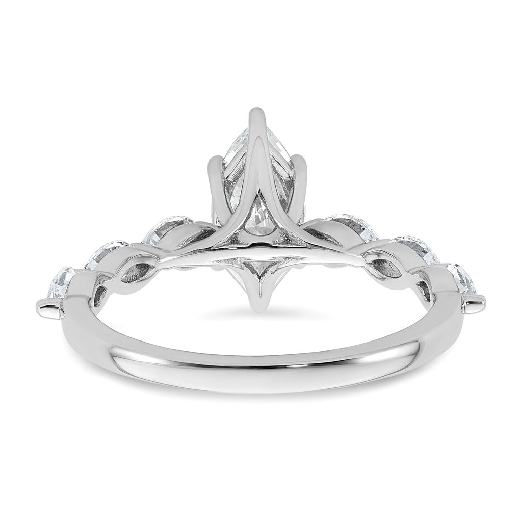 14K White Gold 1ct Marquise Lab Grown Diamond VS+ F+ Complete Engagement Ring – Elegant Jewelry Gift for Birthday, Anniversary, Engagement, Wedding