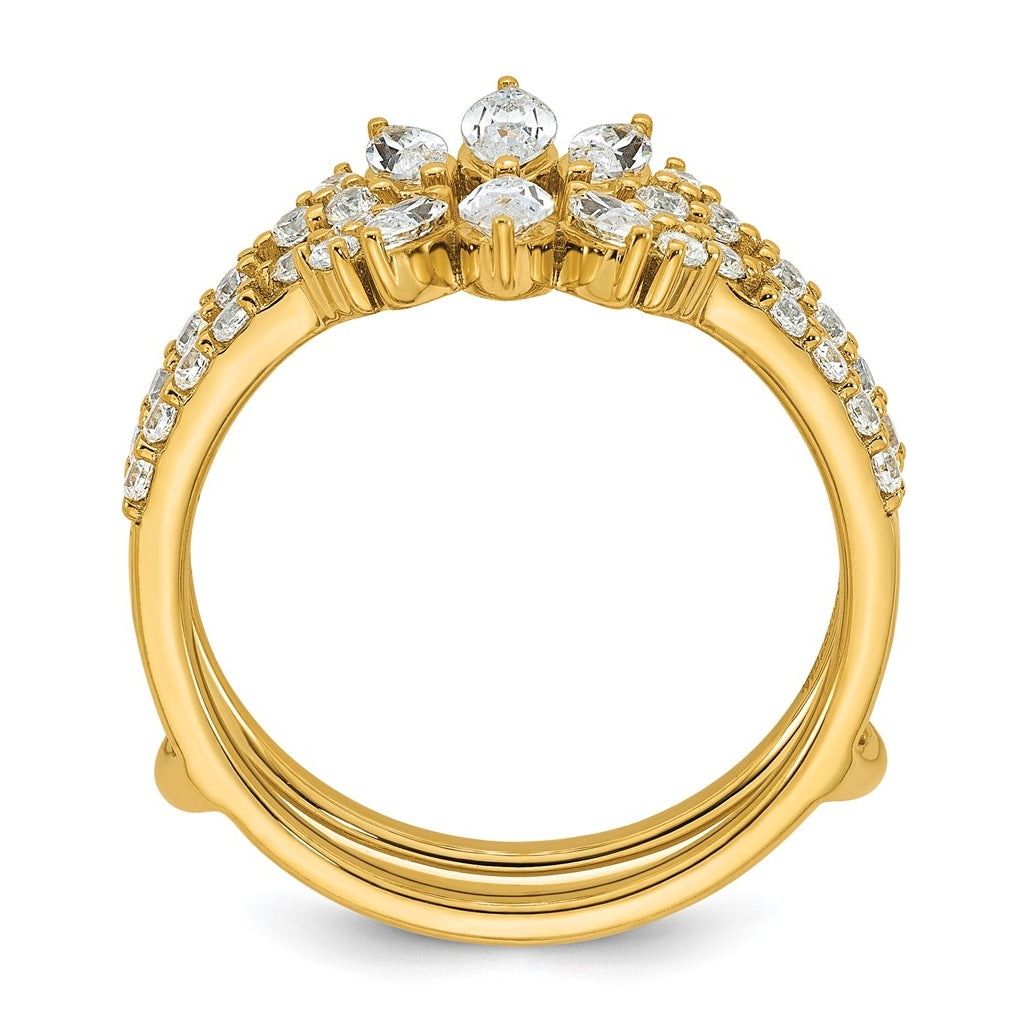 14k Yellow Gold 1ct Lab Grown Diamond VS+ F+ Fancy Wedding Ring Guard – Elegant Jewelry Gift for Birthday, Anniversary, Engagement, Wedding