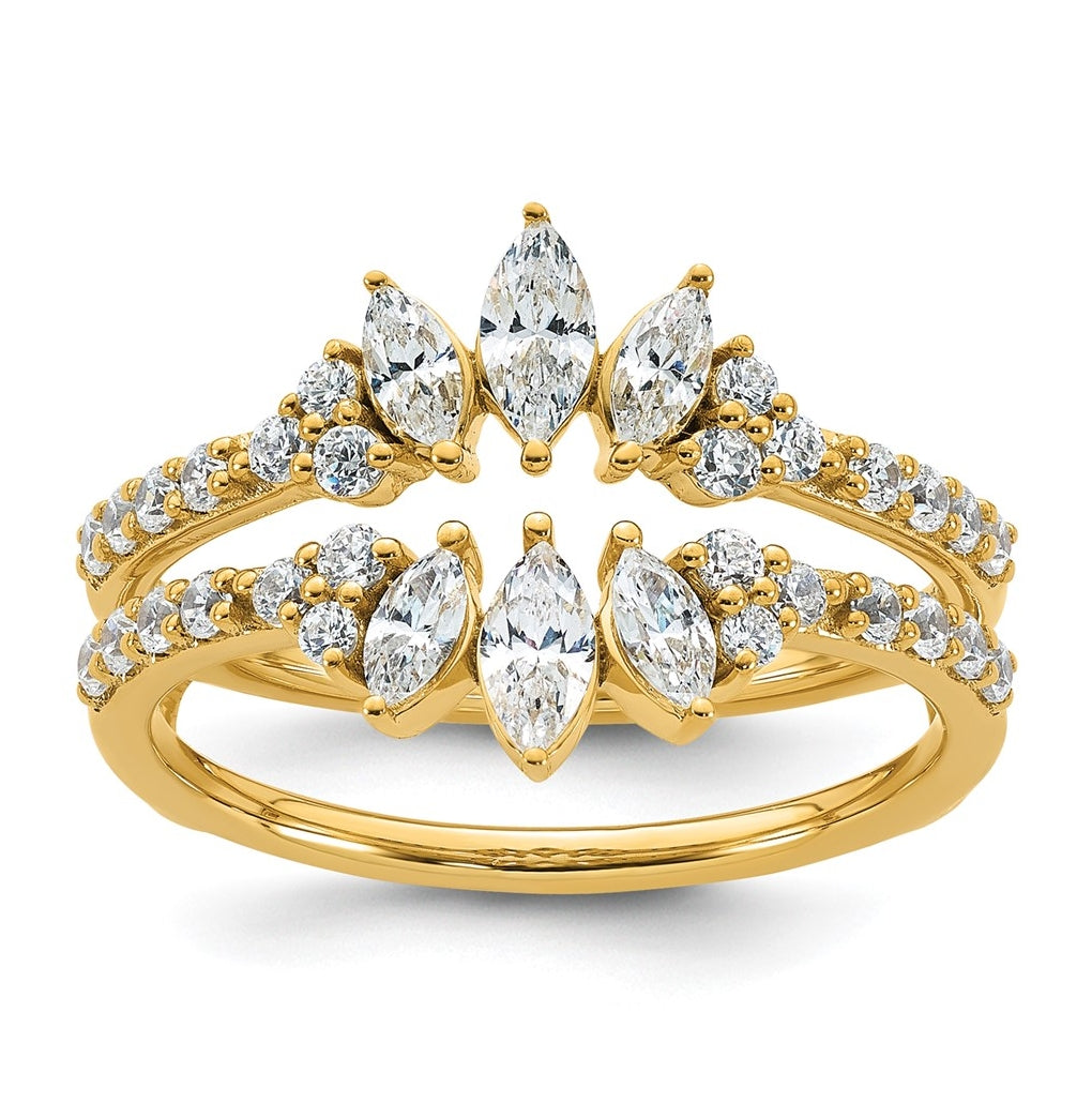 14k Yellow Gold 1ct Lab Grown Diamond VS+ F+ Fancy Wedding Ring Guard – Elegant Jewelry Gift for Birthday, Anniversary, Engagement, Wedding