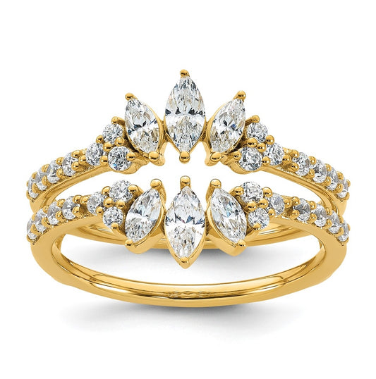 14k Yellow Gold 1ct Lab Grown Diamond VS+ F+ Fancy Wedding Ring Guard – Elegant Jewelry Gift for Birthday, Anniversary, Engagement, Wedding
