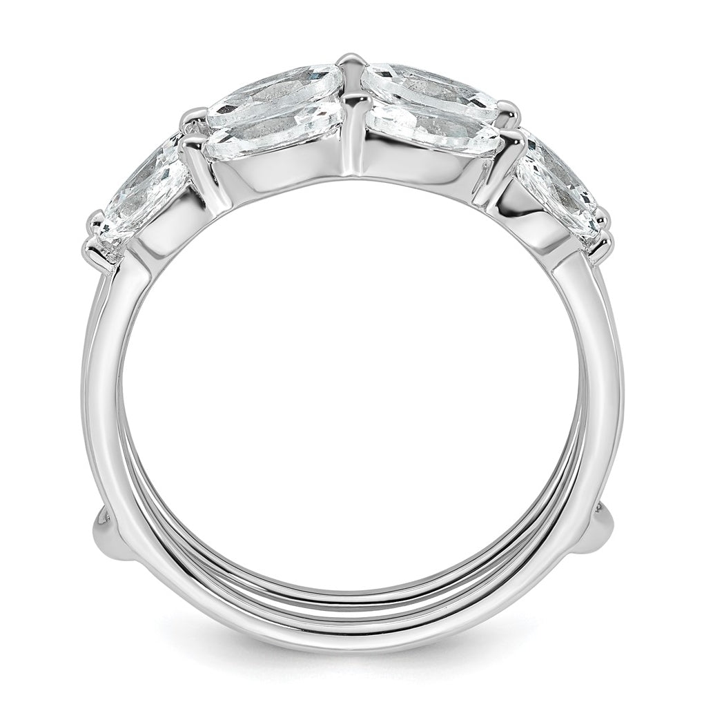 14K White Gold 1ct Lab Grown Diamond VS+ F+ Wedding Ring Guard – Elegant Jewelry Gift for Birthday, Anniversary, Engagement, Wedding
