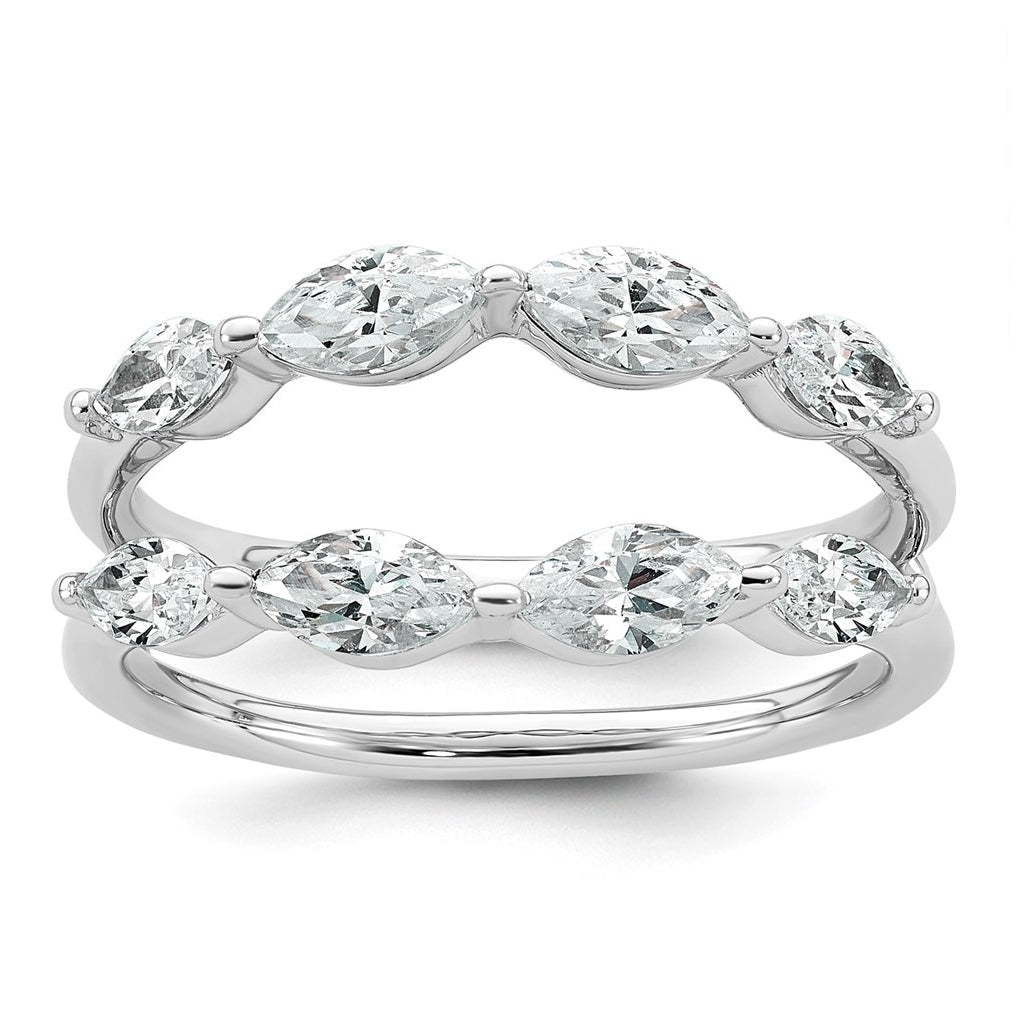 14K White Gold 1ct Lab Grown Diamond VS+ F+ Wedding Ring Guard – Elegant Jewelry Gift for Birthday, Anniversary, Engagement, Wedding
