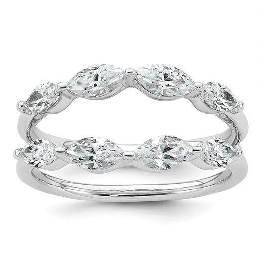 14K White Gold 1ct Lab Grown Diamond VS+ F+ Wedding Ring Guard – Elegant Jewelry Gift for Birthday, Anniversary, Engagement, Wedding
