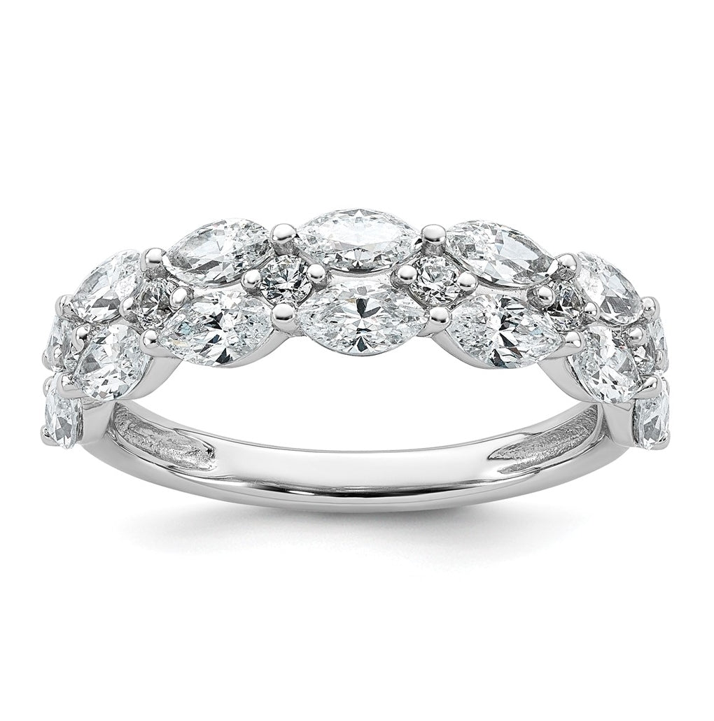 14K White Gold 1.75ct Lab Grown Diamond VS+ F+ Marquise Band – Elegant Jewelry Gift for Birthday, Anniversary, Engagement, Wedding