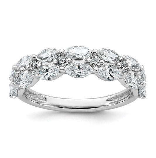 14K White Gold 1.75ct Lab Grown Diamond VS+ F+ Marquise Band – Elegant Jewelry Gift for Birthday, Anniversary, Engagement, Wedding