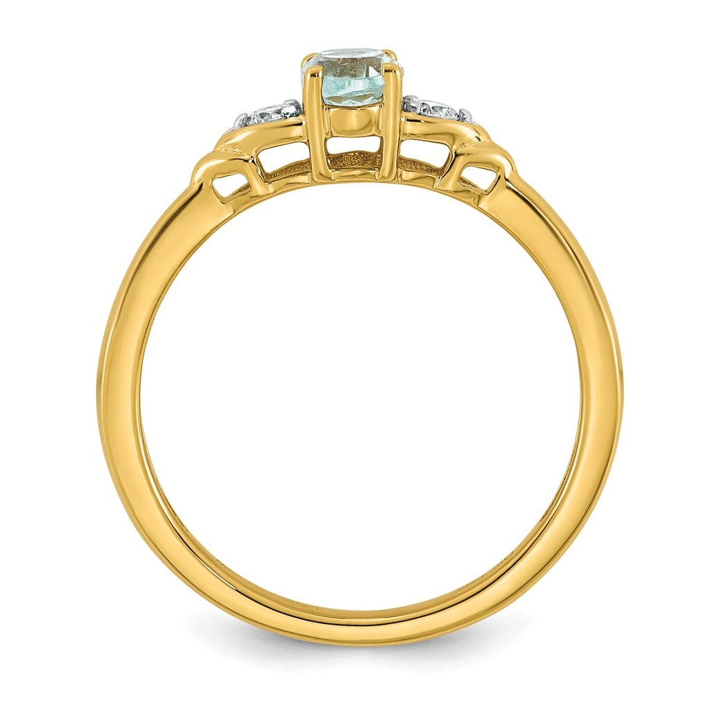 14K Yellow Gold Amethyst & 1/10 carat Lab Grown Diamond VS/SI+ G+ February Birthstone Complete Ring – Elegant Jewelry Gift for Birthday, Anniversary, Engagement, Wedding