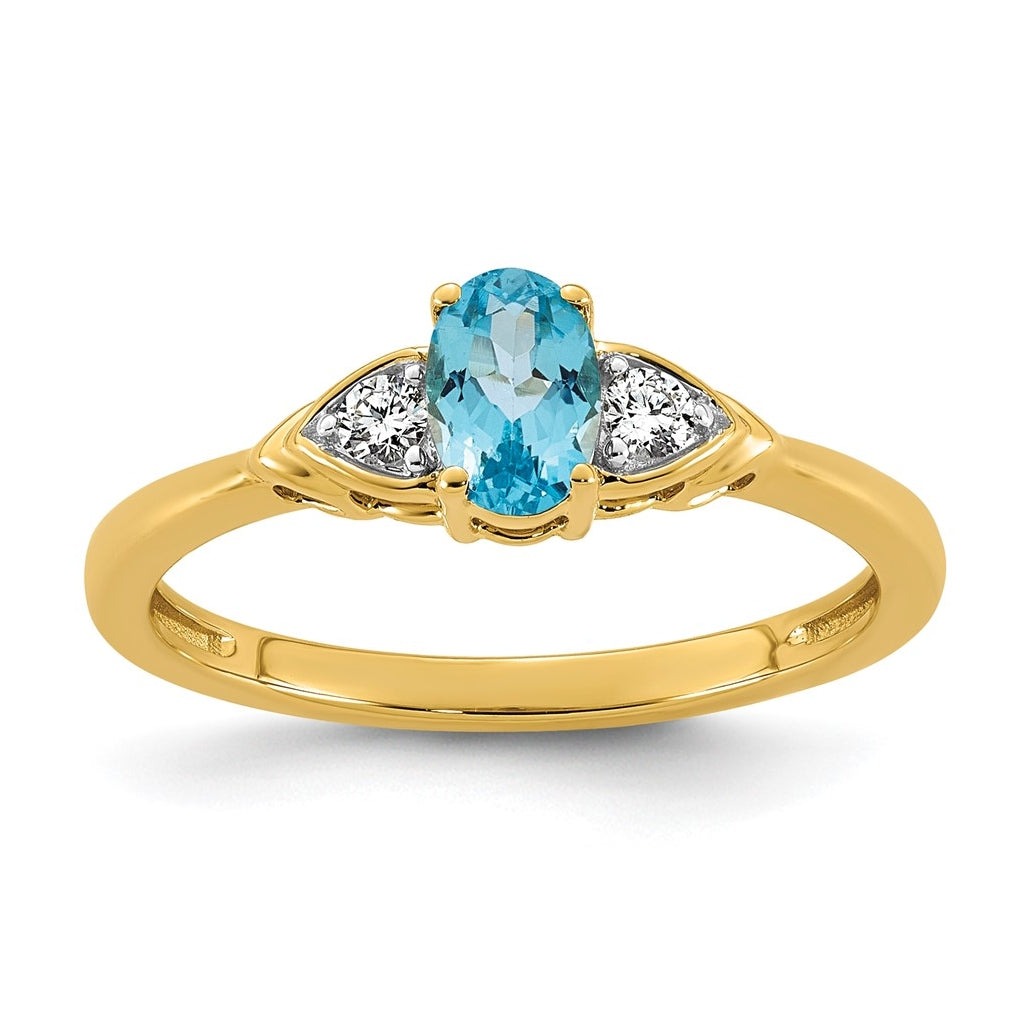 14K Yellow Gold Amethyst & 1/10 carat Lab Grown Diamond VS/SI+ G+ February Birthstone Complete Ring – Elegant Jewelry Gift for Birthday, Anniversary, Engagement, Wedding