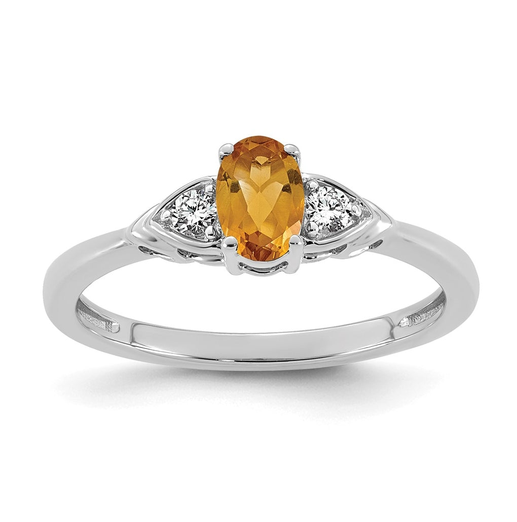 14K Yellow Gold Amethyst & 1/10 carat Lab Grown Diamond VS/SI+ G+ February Birthstone Complete Ring – Elegant Jewelry Gift for Birthday, Anniversary, Engagement, Wedding