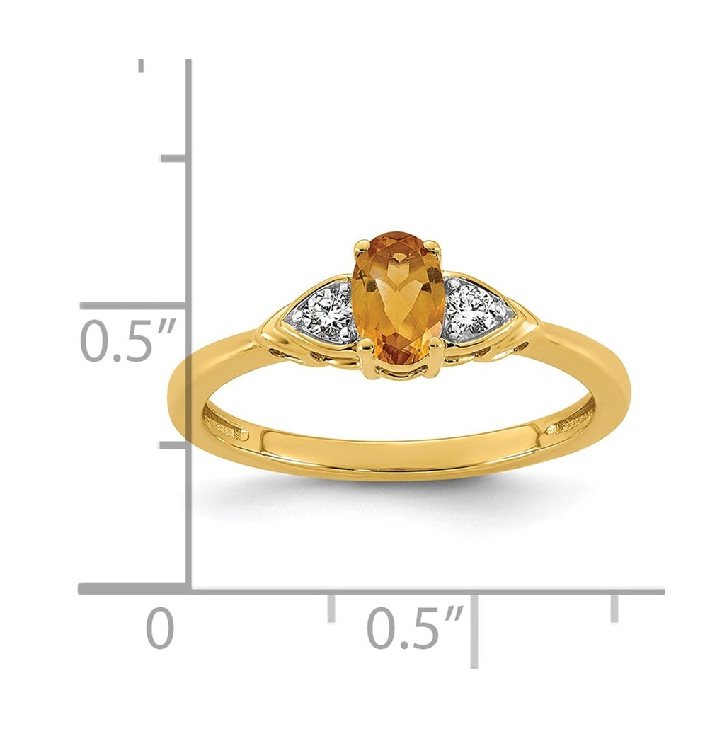 14K Yellow Gold Amethyst & 1/10 carat Lab Grown Diamond VS/SI+ G+ February Birthstone Complete Ring – Elegant Jewelry Gift for Birthday, Anniversary, Engagement, Wedding