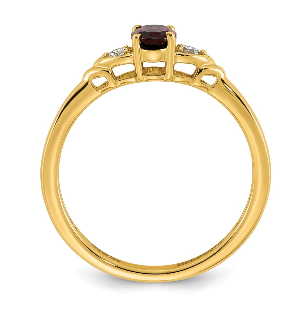 14K Yellow Gold Amethyst & 1/10 carat Lab Grown Diamond VS/SI+ G+ February Birthstone Complete Ring – Elegant Jewelry Gift for Birthday, Anniversary, Engagement, Wedding