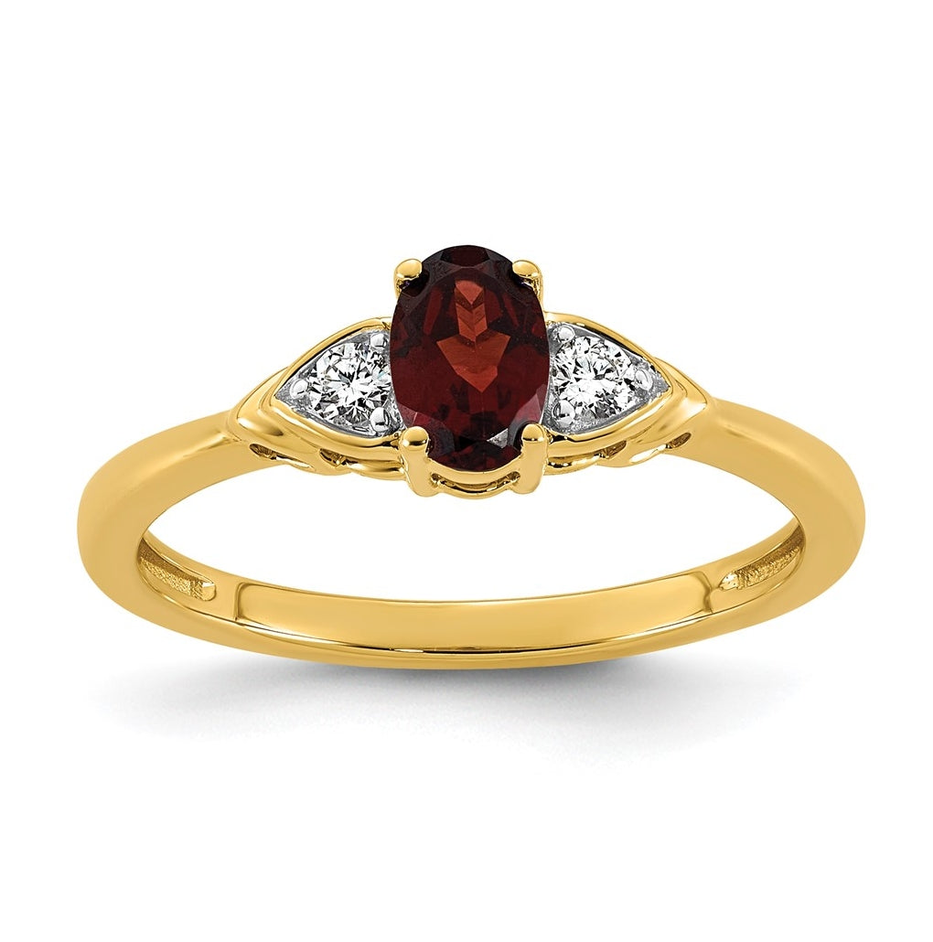 14K Yellow Gold Amethyst & 1/10 carat Lab Grown Diamond VS/SI+ G+ February Birthstone Complete Ring – Elegant Jewelry Gift for Birthday, Anniversary, Engagement, Wedding