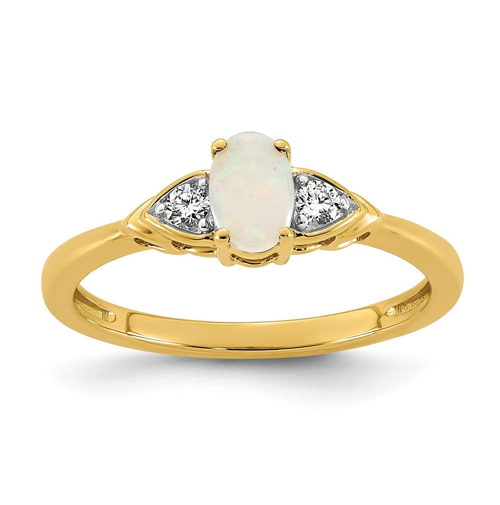 14K Yellow Gold Amethyst & 1/10 carat Lab Grown Diamond VS/SI+ G+ February Birthstone Complete Ring – Elegant Jewelry Gift for Birthday, Anniversary, Engagement, Wedding