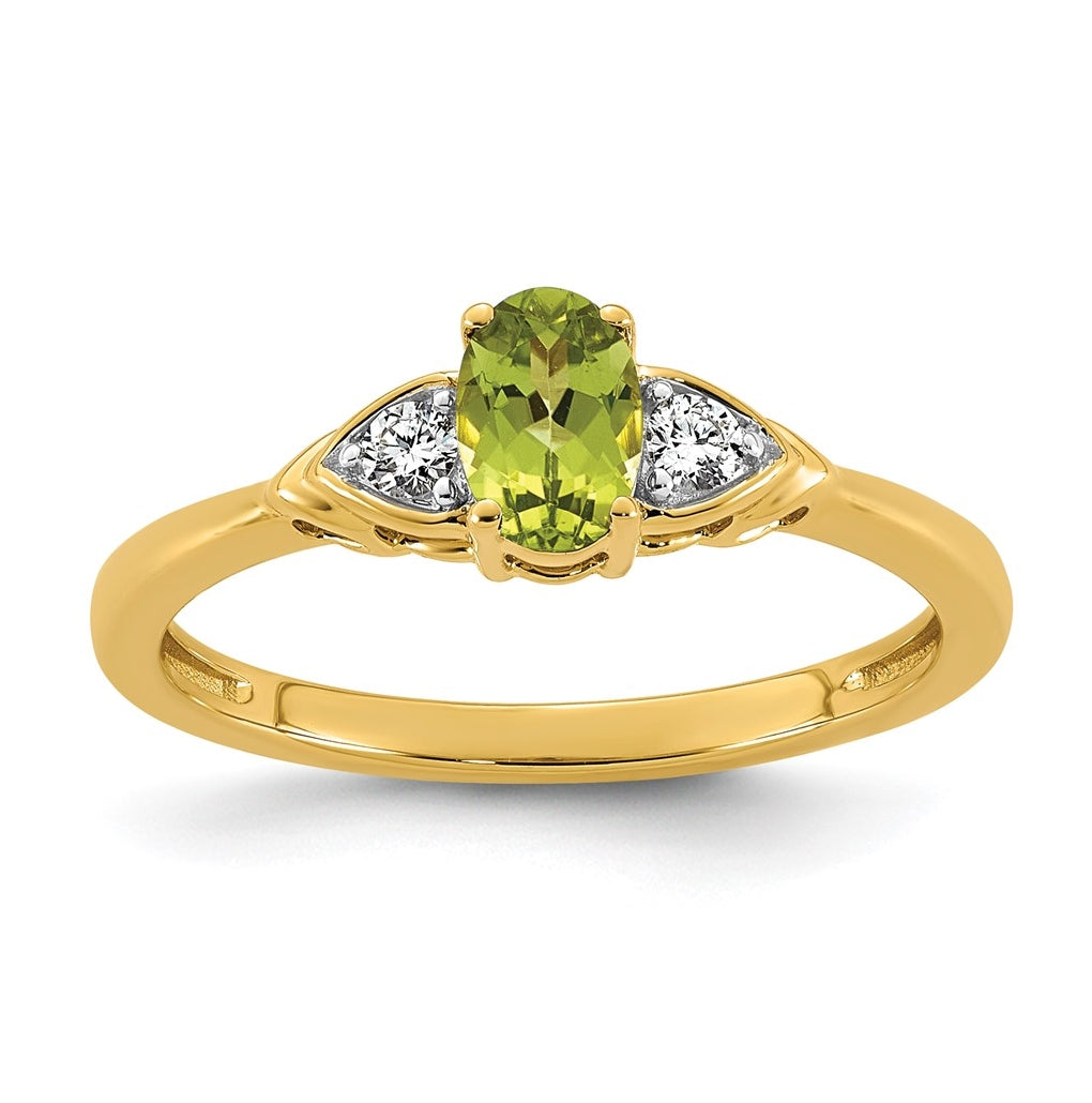 14K Yellow Gold Amethyst & 1/10 carat Lab Grown Diamond VS/SI+ G+ February Birthstone Complete Ring – Elegant Jewelry Gift for Birthday, Anniversary, Engagement, Wedding