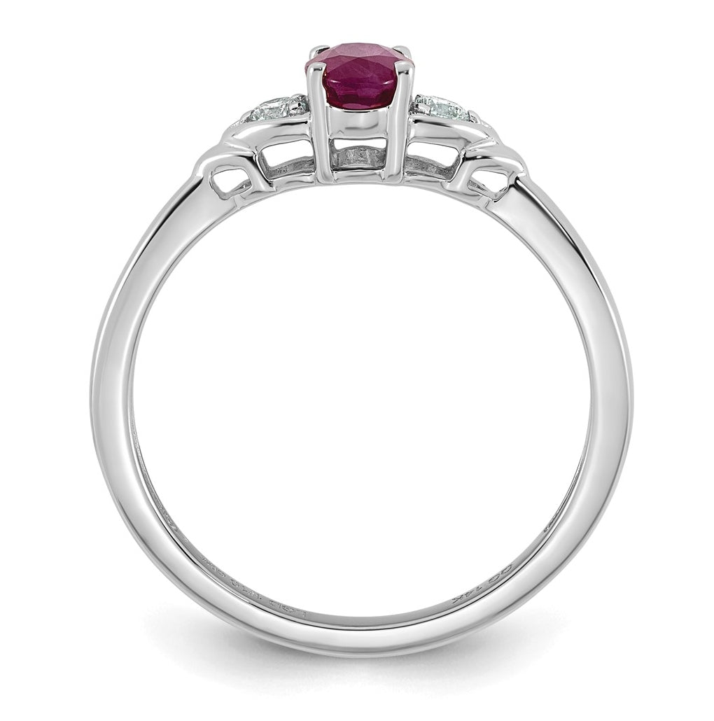 14K Yellow Gold Amethyst & 1/10 carat Lab Grown Diamond VS/SI+ G+ February Birthstone Complete Ring – Elegant Jewelry Gift for Birthday, Anniversary, Engagement, Wedding