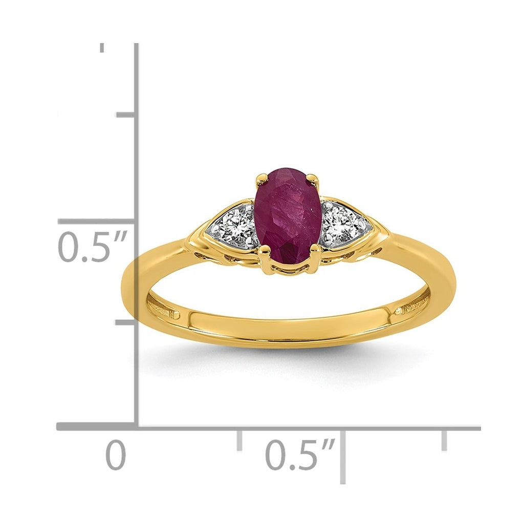 14K Yellow Gold Amethyst & 1/10 carat Lab Grown Diamond VS/SI+ G+ February Birthstone Complete Ring – Elegant Jewelry Gift for Birthday, Anniversary, Engagement, Wedding