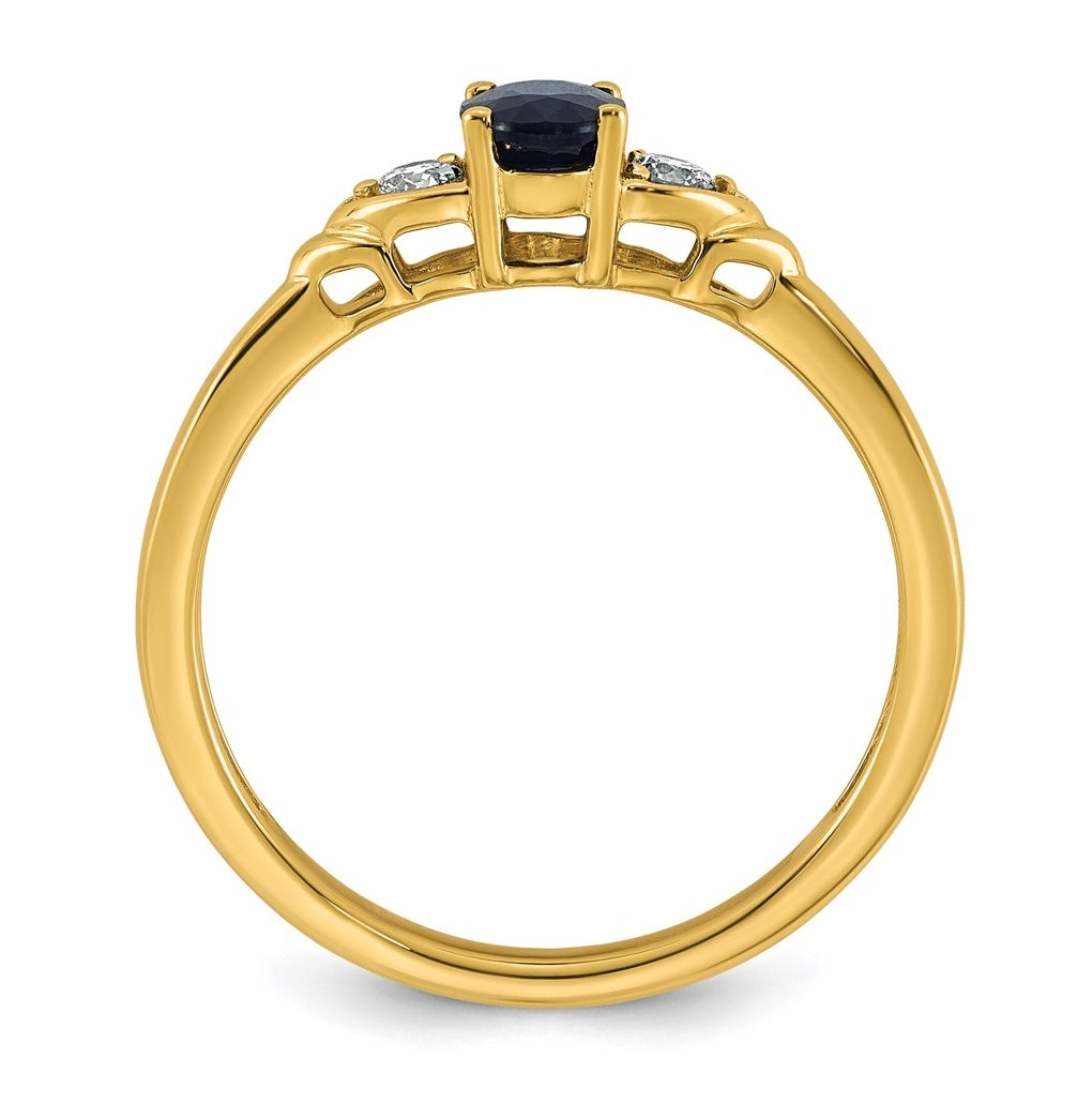 14K Yellow Gold Amethyst & 1/10 carat Lab Grown Diamond VS/SI+ G+ February Birthstone Complete Ring – Elegant Jewelry Gift for Birthday, Anniversary, Engagement, Wedding