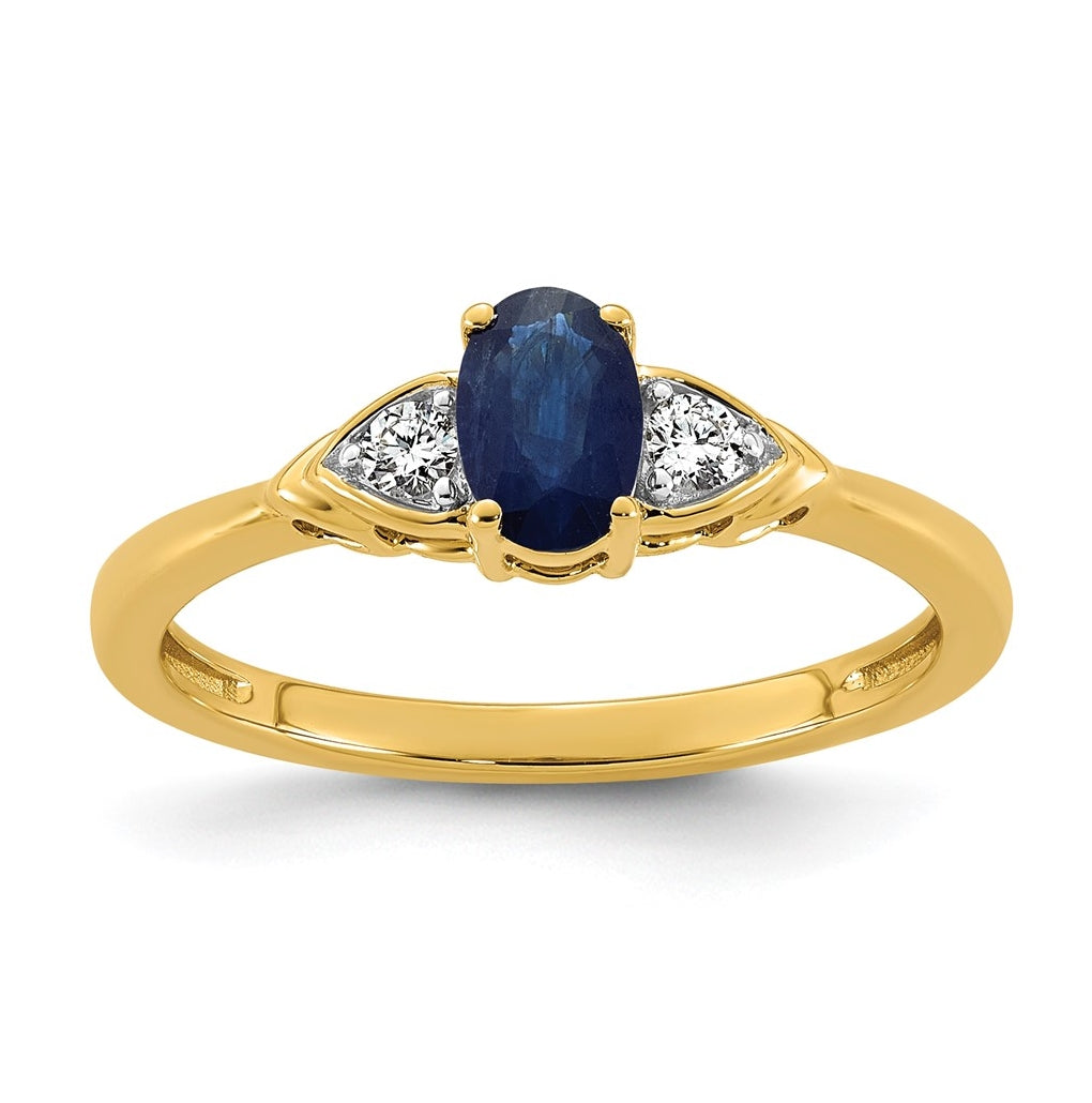 14K Yellow Gold Amethyst & 1/10 carat Lab Grown Diamond VS/SI+ G+ February Birthstone Complete Ring – Elegant Jewelry Gift for Birthday, Anniversary, Engagement, Wedding