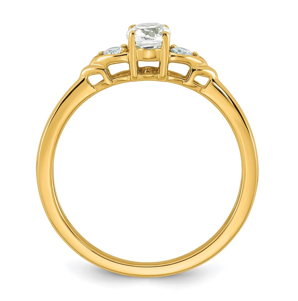 14K Yellow Gold Amethyst & 1/10 carat Lab Grown Diamond VS/SI+ G+ February Birthstone Complete Ring – Elegant Jewelry Gift for Birthday, Anniversary, Engagement, Wedding